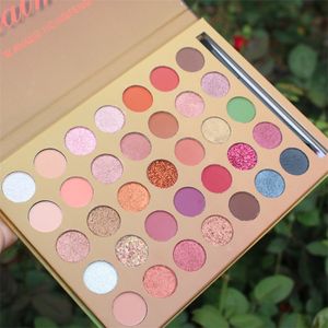 Långvarig Vattentät Geavei Eyeshadow Palette Kosmetika 35 färger Matte Shimmer Eye Pressed Powder Makeup Lätt att bära DHL gratis