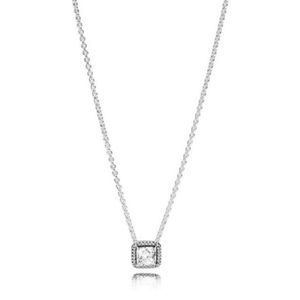 Romantico a forma di cuore rotondo in argento sterling 925 al 100% con collana semplice CZ trasparente per le donne Regali originali di gioielli di moda tre