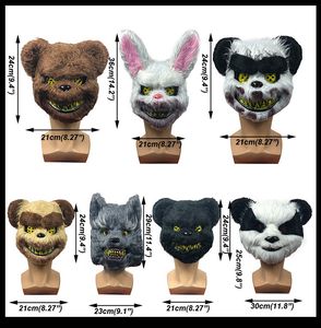 Korkunç Cadılar Bayramı tavşan tavşan maskeleri korkutucu ürkütücü peluş hayvan panda ayı headdress maske masquerade parti cosplay korkunç sahne vt1595