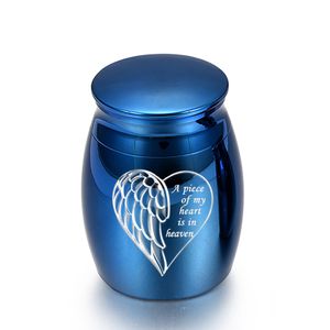 30x40mm aluminiumlegering Angel Wings Cremation Urn Ashes Keepsake Mini Funeral Urns With Pretty Package Bag