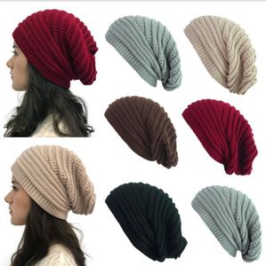 Kvinnors ull Stickade hattar europeiska och amerikanska höst och vinterhattar utomhus varma kåpor