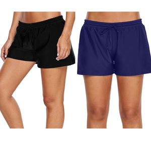 Pantaloncini boxer a vita alta con fascia elastica, pantaloncini da bagno larghi ad asciugatura rapida, pantaloni da yoga alla moda semplici, pantaloncini da bagno casual da spiaggia