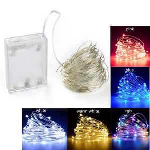 LED Światła ciągu LED 2M 5M 10m Garland Home Boże Narodzenie Wedding Party Decoration Powered by 5V baterii Fairy Light