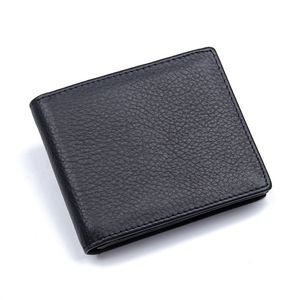 Kod 27 Äkta läder mode män plånbok med korthållare Man plånböcker Man Billfold Hög kvalitet