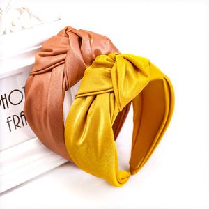 Wholesale glossy hair for sale - Group buy Korea hairbands for women high end Solid Glossy fabric fashion sweet knot bezel elastic for hair accessories for women