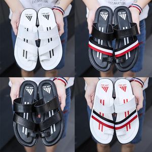 huaraches slippers loafers flats leather luxury slides designer sandals white black Outdoor Slippers male Non-slip Slides Beach flip flops