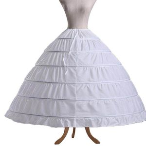 6 HOOPS Petticoat Jupon Tarlatan Crinoline Underskirt Slips Zrób sukienkę Puffy Quince Bridal Debiutante Akcesoria do sukni balowej