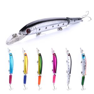 hengjia 100pcs 145mm esche pirce new jointed minnow 14 5cm 15g sea fairy fishing lure tre ganci 6 colori