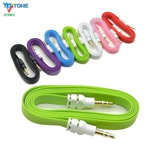 1m mm Man till Man Stereo Audio Bil Aux Auxiliary Cable Cord Led för iPhone S C S Samsung Galaxy S3 S4 Note3 MP3 HTC Mobiltelefon