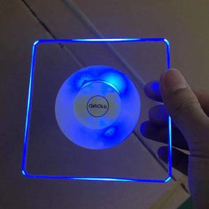 LED yanıp sönen coaster light up fincan ped mat bardakları kulübü akrilik içecekler bira içecek fincan paspaslar parti düğün bar led bardak