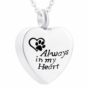 Ciondolo per collana commemorativo per animali domestici in acciaio inossidabile, gioielli per il ricordo di cani/gatti con un grazioso sacchetto - Sempre nel mio cuore