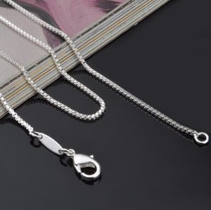 Коробка Цепь для женщин серебряных цепей ожерелья 925 1 мм 16 18 20 22 24 дюймов ювелирных изделий способа GD708