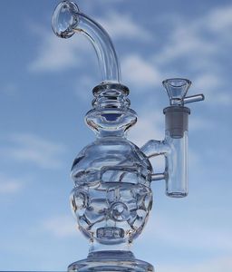 bong de vidro reciclador dab rig plataforma de petróleo tubo de água de vidro fabuloso borbulhador de vidro inebriante com tigela de 14,4 mm