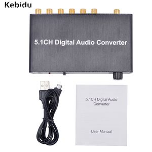 5,1 Ton toptan satış-Ses Kabloları Konnektörler CH Dijital Dönüştürücü Dekoder SPDIF Koaksiyel RCA DTS AC3 PS3 DVD Oynatıcı için Analog