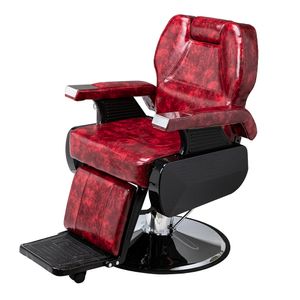 Chaises Rouges achat en gros de Chaise de coiffure hydraulique professionnelle de Waco pour homme salon meubles de beauté équipement de beauté tatouage chaises d inclinaison style moderne vin rouge