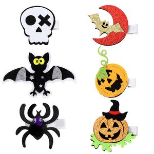 Halloween Haarschmuck Baby Mädchen Haarspangen Kürbis Haarspangen Haarnadel Kinder Kopfschmuck Spinnengeist für lustige Party M2737