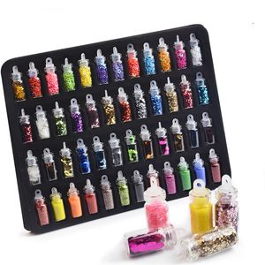 Paznokci zanurzający zestaw proszku Glitter Mermaid Proszek Mieszany Szklany Zestaw Fiolki Pearl DIY Akcesoria Nail Art Sticker Naklejki Nail Cekin Kit De Lentejuelas