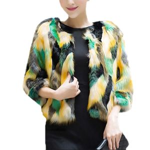 Cappotto di pelliccia della foce variopinta delle donne 2020 Nuovo inverno Moda di inverno Giacca Chic Cardigan Capigan Top per il cocktail del club del partito Arrivo!