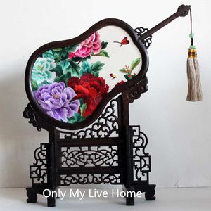 Chinesische Dekoration für Zuhause, Wohnzimmer, Ornamente, Bürotisch, Accessoires, Handarbeit, Seidenstickmuster mit Wenge-Rahmen, Hochzeit, Geburtstag, Geschenk