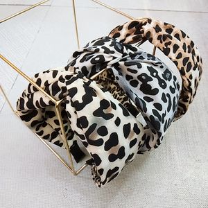 New style wide-brimmed retro headband, leopard print cross-knot hairpin, exclusively for adult hair accessories LY074