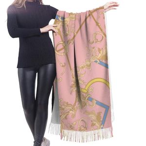Шарфы noisydesigns 2021 женский шарф зимний теплый шаль и обертки творческие картины цветы цветочные розовые мягкие длинные кисточки женщины