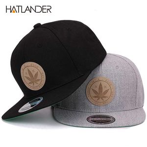 [Hatlander] Maple Tough Cotton Snapback Caps Women's Flat Brim Hip Hop Cap Открытая бейсболка CAP CONG Gorras Mens Caps и Hats