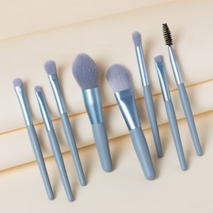 Professional 8Pcs Mini Makeup Brushes Set for Olho sombra Blush Pó solto Cosméticos Madeira cabo da escova de cabelo macio Ferramentas DHL grátis