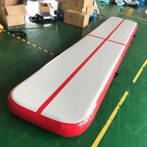 Red Color Inflatable Tumble Track 3*1*0.1m Gym Mat For Training Home Use Air Floor For Kids And Adults DWF Gym Mat Cheerleading Bouncer