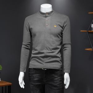 Nuovi top da uomo T-shirt a maniche lunghe a collo alto autunno e inverno scaldacollo in pile a collo medio magliette a fondo sottile ricamate a maglia 200 sterline disponibili