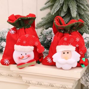 창조적 인 크리스마스 선물 가방 산타 눈사람 곰 사탕 쿠키 포장 가방 가족 파티 장식