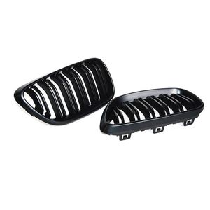 Carbono de estilo de carro largo f22 f23 abs fosco preto m-color racing grilles 2014+