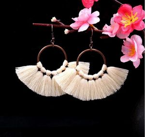 Womens Fashion Bohemian Earrings Long Tassel Fringe Dangle Hook Earring Eardrop Ethnic Jewelry Christmas Gift Wholesale DHL Free