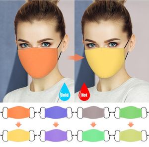 Magic color changing face mask according tempreture superfine fiber face covering adjustablue reusable washable breathable for men women