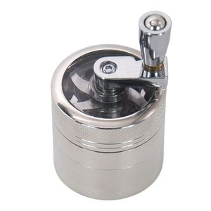 4 Layers Hand Crank Smoking Herbal Grinder Mini 40*43 mm Metal Tobacco Crusher With Pollen Catcher Spice Muller Tobacco Smoking Accessories