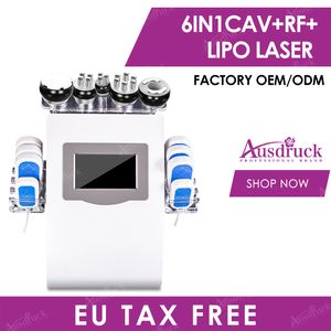 Tax free Eu 6in1 Weight Loss Body Slimming Machine with 40k Ultrasonic Liposuction Cavitation Radio Frequency RF & 8 pads Diode Lipo Laser