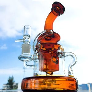 9 дюймов Klein Tornado Утилизировать Пьянящие стекла Dab Rigs 14мм Совместное Bongs С Showerhead Проц Зеленый Синий Янтарный Водопроводные трубы с чашей