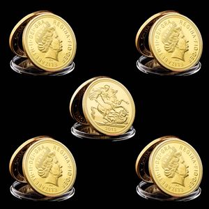 British Full Soevereine Gold Craft King George Elizabeth II UK Vergulde Souvenir Munt