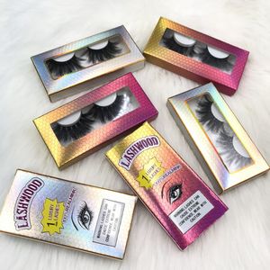 Partihandel Pris Lashes Vendor Bulk 25 mm 6d Mink Eyelash med Lashwood Eyelash Packaging Box Luxury Fdshine