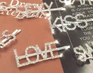 Commercio all'ingrosso a buon mercato per ragazze Word Crystal Barrette Forcine Clip Lettera Accessori per ciondoli per capelli La tua moda I tuoi stili