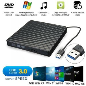 USB3.0 High Speed ​​Black Extern Combo Optisk Drive CD / DVD Player CD / DVD RW ROM