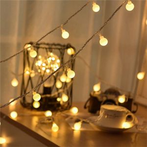 إكليل 10M AA بطارية LED الكرة سلسلة أضواء عيد الميلاد الطوق داخلي على بطاريات زفاف عيد الميلاد ضوء الديكور