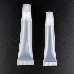 Contenitori vuoti per lucidalabbra 5ML 8ml 10ml 15ML Spremere tubi per lucidalabbra ricaricabili in plastica trasparente Tubi per lucidalabbra vuoti per trucco