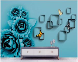 Foto feita sob encomenda papéis de parede para paredes murais 3d Modern bela flor borboleta mural para sala de estar fundo papéis de parede de decoração de casa