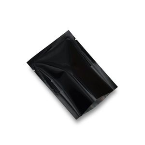 7x10cm Schwarz Open Top Mylar Paket Taschen 200 Teile/los Heißsiegelbare Aluminium Folie Lebensmittel Lagerung Tasche Kaffee pulver Vakuum Verpackung