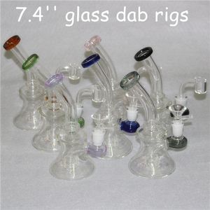 Bägare bas glas vattenrör hookah bong isfångst tjocklek för rökning 7,4 