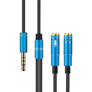 3.5mm Mikrofon AUX Cable 1 Erkek 2 Famle Combo Uzatma Mobil Ses Adaptörü Splitter Dizüstü AUX Kabloları için Kulaklık