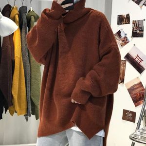 Maglione dolcevita spesso invernale da uomo caldo moda casual retrò pullover lavorato a maglia da uomo maglioni oversize coreani sciolti abiti da uomo