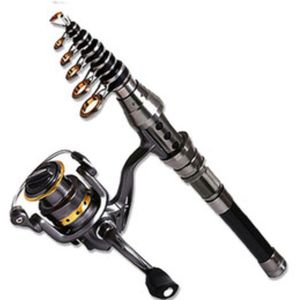 1,5m-2,4m Teleskopisk fiskestång Combo och Fishing Reel Full Kit Wheel Portable Travel Fishing Rod Spinning Rod Combo