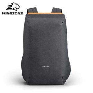 Mochilas impermeáveis ​​Kingsons USB 15.6 '' carregando saco de escola anti-roubo homens e mulheres mochila para laptop viajando mochila 202211