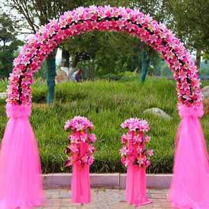 Nowa dekoracja ślubna Mariage Layout Rekwizyty Sztucznej Różowej Lily Kwiat łuku Szelf na Party Dostawy Event